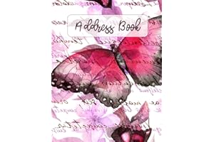 Address Book: Large Print - Pink Butterfly Design - Large Telephone Address Book for Seniors and Women ( 8.5 x 11 ) - Alphabe