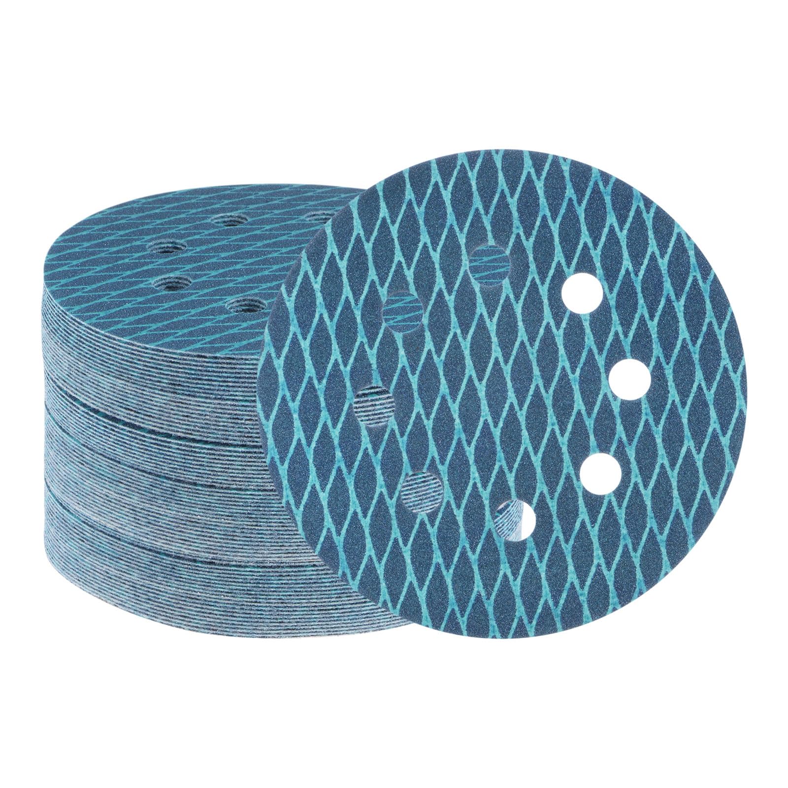 uxcell 70pcs Diamond Shape Sanding Discs 5 Inch 150 Grit Hook and Loop 8 Holes Woodworking Automotive Finishing Discs Sandpaper Pads for Random Disc Sander Orbital Sander