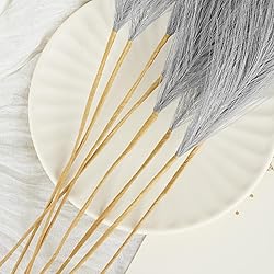 U-LIAN 36PCS Grey Faux Pampas Grass 21.7