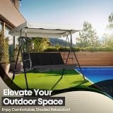 Flexzion Replacement Canopy for Outdoor Swing 66 x 45 White UV Weatherproof view 2