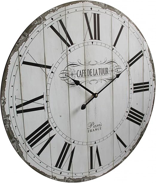 Elbmobel Wanduhr Weiss Holz Vintage Retro Uhr Landhaus Shabby Chic Antik Look Gross Paris Amazon De Kuche Haushalt