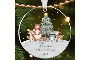 PAWZITY Baby's First Christmas Ornament 2024 - Babys First Christmas Ornament 2024 Boy, Baby Boy First Christmas Ornament 2024 - Baby 1st Christmas Ornament, Baby Ornament 2024 - Acrylic Baby Boy Ornament
