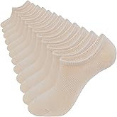 KONY Women's Cotton No Show Socks, 6 Pairs, Non-Slip, Invisible Low Cut Ankle Socks (Size 6-10)