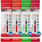 NewTrition&reg; Hydration Powder - Pack of 48 Electrolyte Powder Packets, Naturally Flavored Hydrating Packets for Water, Fast Acting Electrolytes with Vitamins, Lime, Strawberry, Orange, Wild Berry