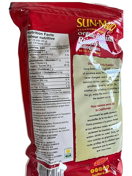 SUNMAID CALIFORNIA SUN-DRIED ORGANIC RAISINS 32 OUNCES