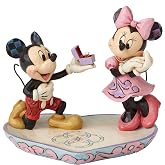 Enesco Disney Traditions Collection by Jim Shore Mickey and Minnie Mouse A Magical Moment Ring Dish Figurine- Stone Resin Hand Crafted Painted Collectible Disney Jewelry Holder Home Decor, 5.1 Inch