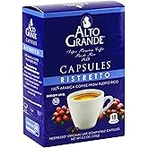 Alto Grande Super Premium Coffee Single Serve Capsules for Nespresso Machines, 100 Percent Arabica Coffee From Puerto Rico (Ristretto, 18 Count)