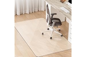 Cybstrax Office Chair Mat for Hardwood Floor, 48" x 36" Transparent Floor Mats Wood/Tile Protection Mat for Office & Home, 0.08" Thick Heavy Duty Desk Chair Mats, Smooth Glide for Rolling Chairs