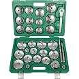 V-SEK 31-Piece Oil Filter Wrench Set - 1/2" Drive, Cup Sockets & Adjustable Wrenches
