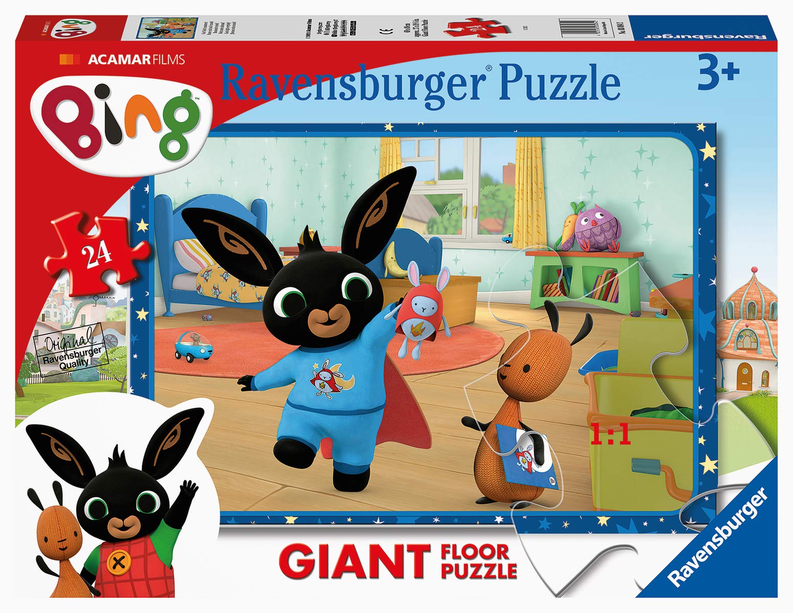 Ravensburger Bing Bunny 24 Piece Giant Floor Jigsaw Puzzles for Kids Age 3 Years Up - Educational Toys for Toddlers
