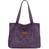 Montana West Wrangler Denim Tote Bag for Women Large Purses for Work Travel Everyday