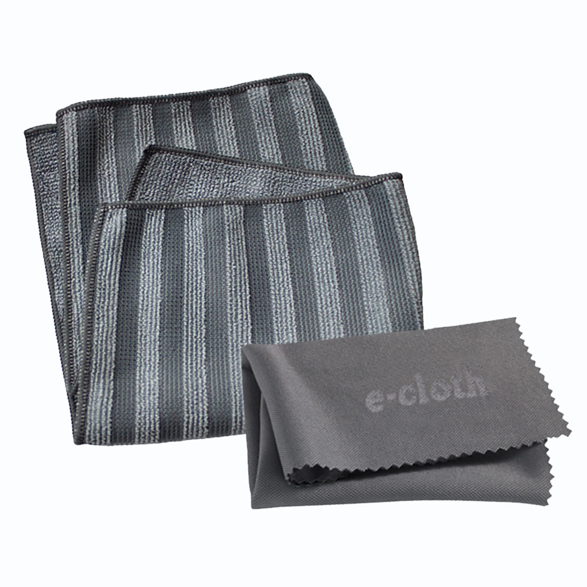 ecloth Stainless Steel Pack2 Microfiber Cleaning Cloths, Combo, Gray