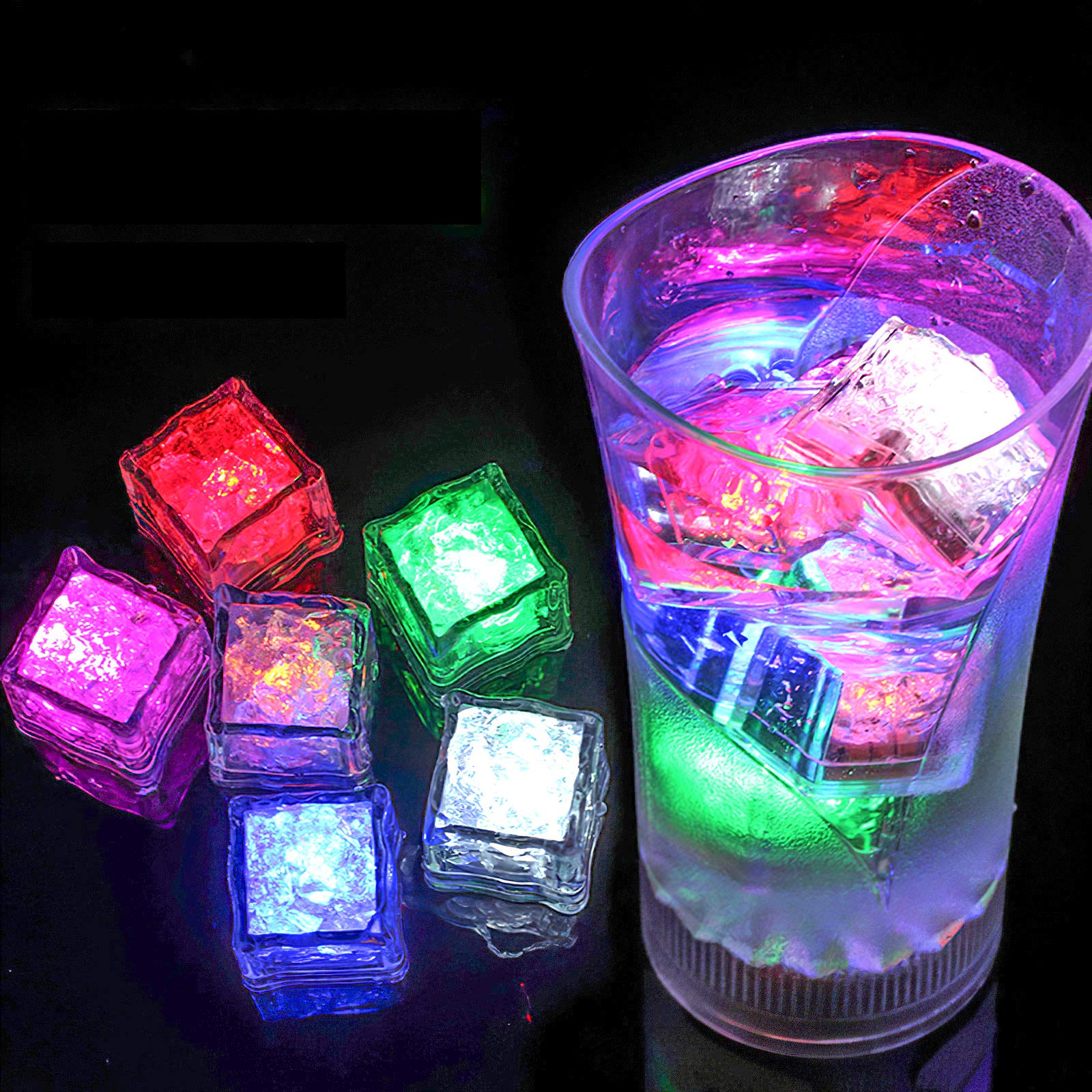 Disney Plastic Led Ice Cubes - 12Pack Flashing, Reusable, Novelty Glow, Colour Changing for Drinks Bucket