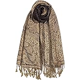 AUSEKALY Pashmina Feel Shawls Wraps for Women Rave Scarf Soft Silky Reversible Men Scarves
