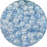Jmassyang 300 Pieces 8mm Acrylic Crackle Beads Crystal Round Plastic Spacer Bead for DIY Decoration Necklaces Bracelets Earrings Jewelry Making(Light Blue)