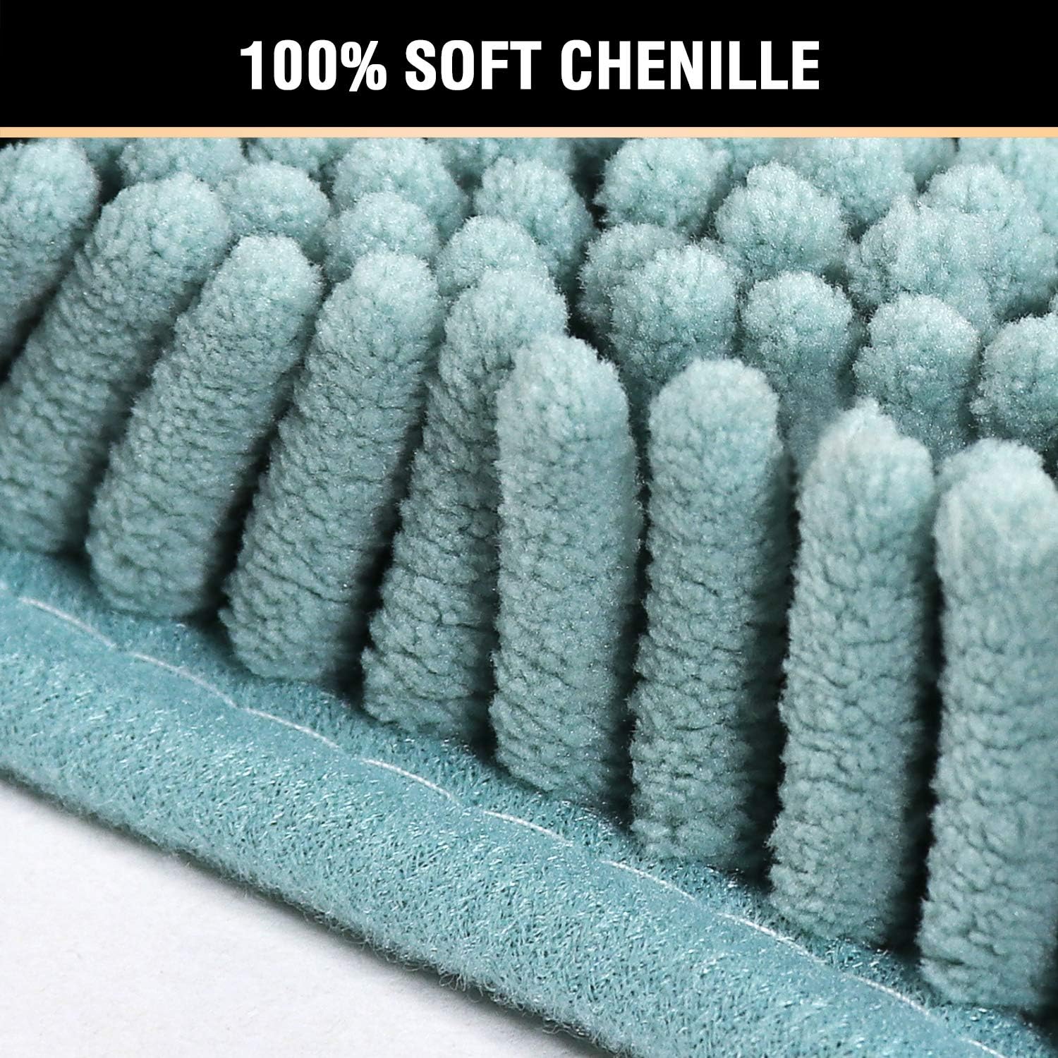 Microfiber Bath Rugs Chenille Floor Mat Ultra Soft Washable Bathroom Dry Fast Water Absorbent Bedroom Area Rugs, 17 x 24 - Inch, Eggshell Blue: Home & Kitchen