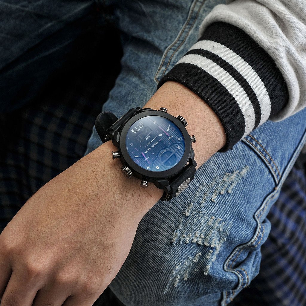 Top Plaza Men's Digital Electronic Silicone Band Waterproof LCD Sport Watch Casual Quartz Military Multifunction Back Light 30M Water Resistant Calendar Month Date Day-Red