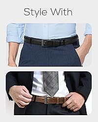 CHAOREN Mens Dress Belt 2 Pack - 1 1/8" Leather
