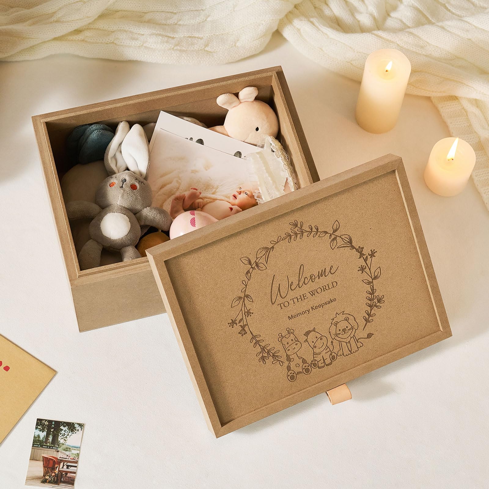 AW BRIDAL New Mom Gifts New Parents Gifts Baby Keepsake Box Memory Box for Keepsakes Newborn Infant Shower Gift for Girls Boys Baby Tooth Pregnancy Keepsake Box