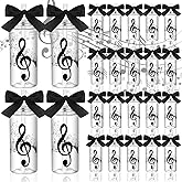 Skylety 24 Pcs Valentines Music Gifts Bulk 14 oz Musical Notes Cups with Lids and Straws Reusable Tumbler for Men Women Music Lovers Conductor Band Choir Members Teacher Students Musical Party Favors