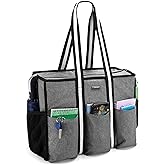 Trunab Utility Tote Bag for Teacher Nurse Bag and Tote for Work for Women with 15.6” Laptop Sleeve, Multiple Pockets | for Teacher, Nurse Bag, with 15.6" Laptop Sleeve, Multiple Pockets