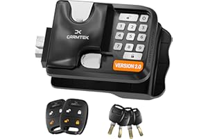 CARMTEK RV Keyless Entry Lock - 10 Digits V2.0 | Secure RV Door Lock Keyless Entry w/ 2 Inside Latches | Travel Trailer Door Lock Replacement w/ 2 Fobs, 4 Unique Keys | Only Fit 3.75" x 2.75" Lock Hole