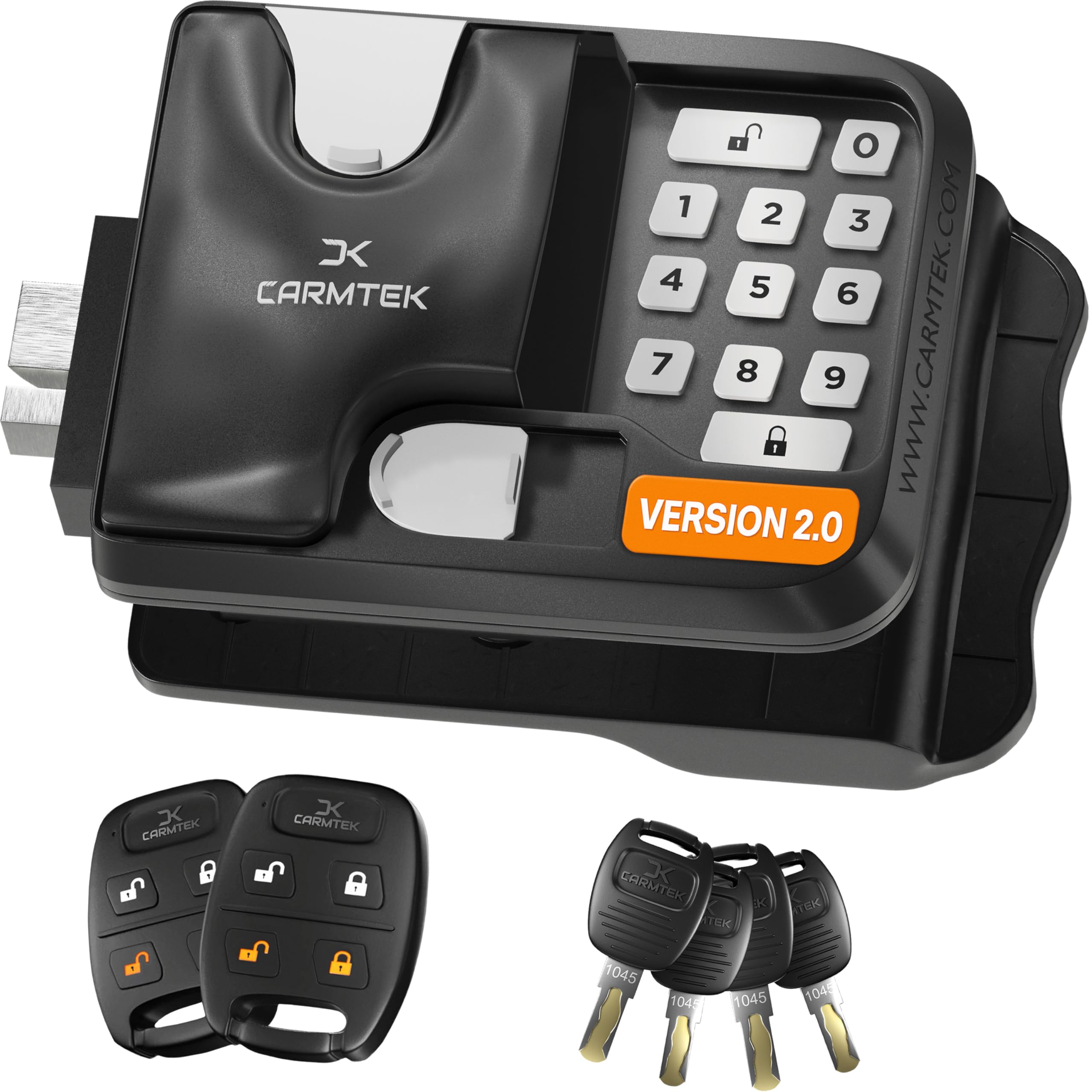 Photo 1 of RV Keyless Entry Lock - 10 Digits V2.0 | Secure RV Door Lock Keyless Entry w/ 2 Inside Latches | Travel Trailer Door Lock Replacement w/ 2 Fobs, 4 Unique Keys | Only Fit 3.75" x 2.75" Lock Hole