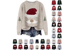YOLAI Christmas Sweaters for Women 2025 Crew Neck Winter Holiday Cute Pullovers Long Sleeve Cable Knit Tops Sweatshirt