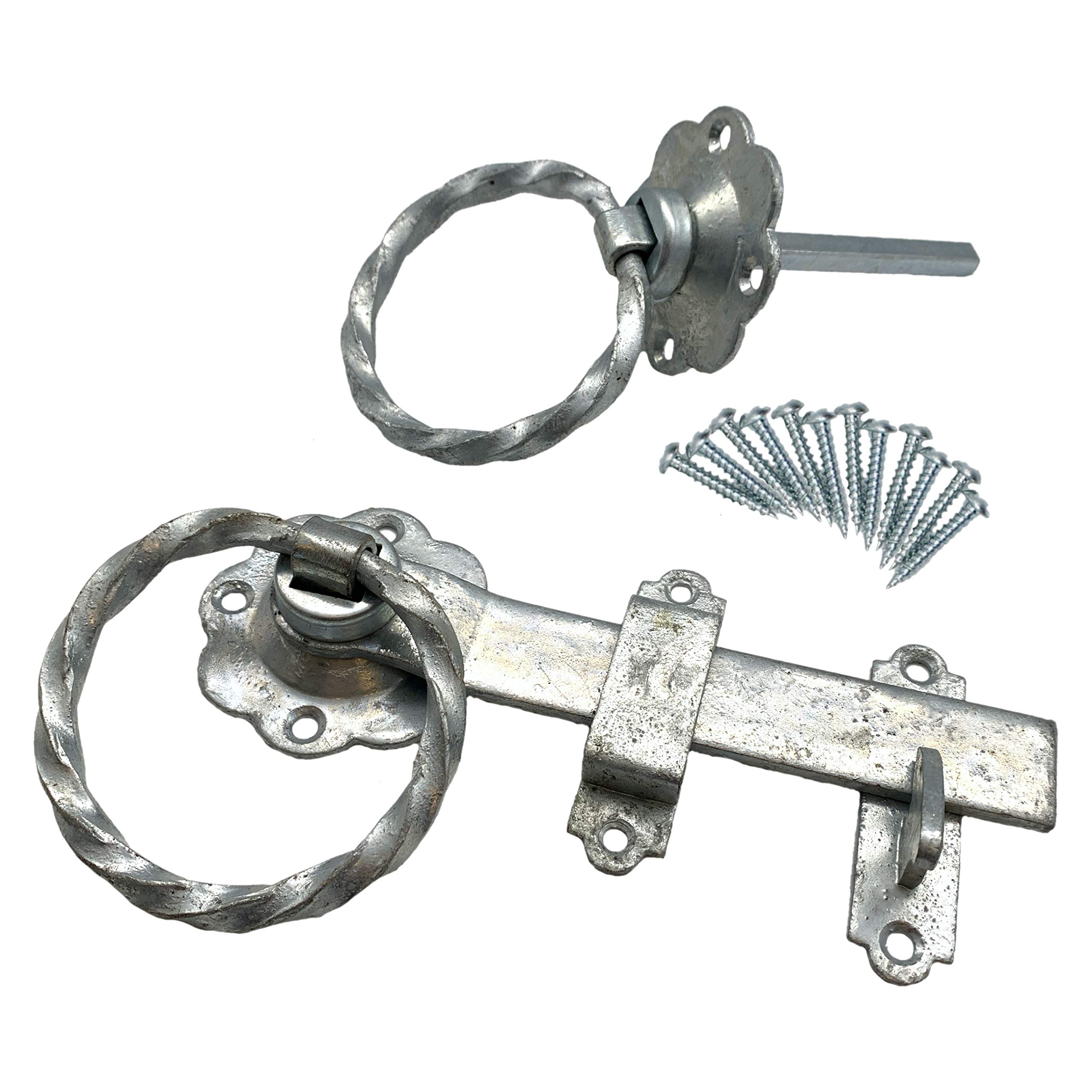 Ring Gate Latch | 6 INCH / 150mm | Twisted Pattern | Hot Dip Galvanised