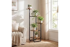 HOOBRO Plant Stand Indoor, 5 Tiered Corner Plant Shelf Flower Stand for Multiple Indoor Plants, Round Plant Flower Display Sh