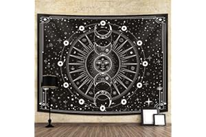 HIHEALER Space Tapestry Wall Hanging Sun Moon Stars Space Psychedelic Tapestries Wall Tapestry for Bedroom Aesthetic Home Wall Dorm Décor