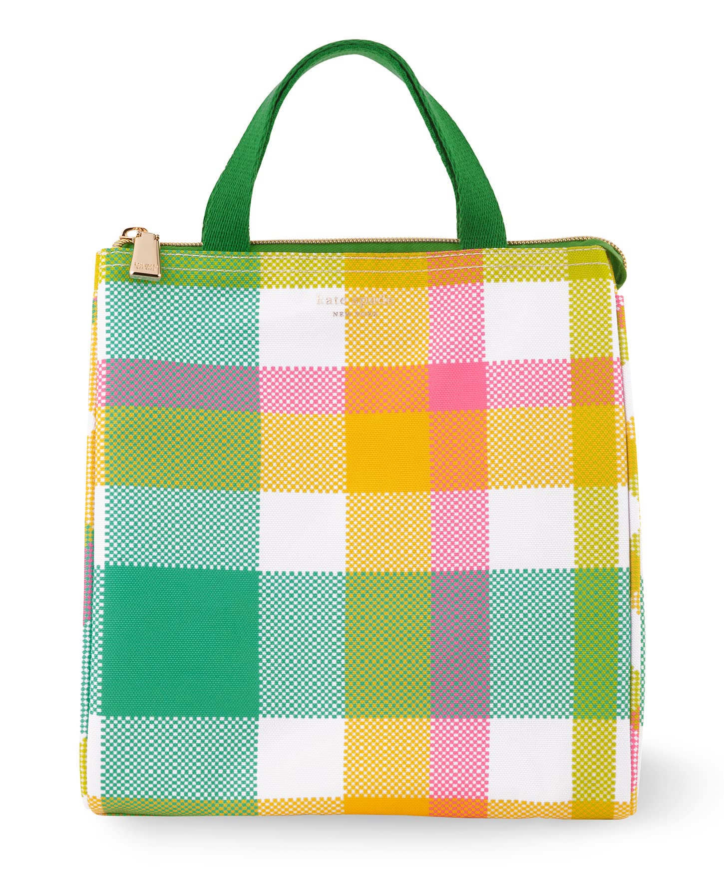Kate Spade New York Portable Soft Cooler Lunch Bag, Small Insulated Tote, Thermal Lunch Bag with Silver Insulated Lining and Storage Pocket, Spring Plaid — image 1