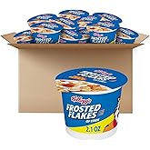 Kellogg's Frosted Flakes Breakfast Cereal Cups, 8 Vitamins and Minerals, Kids Snacks, Original, 25.2oz Case (12 Cups)