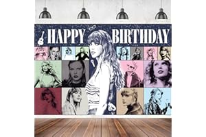 GENERIC Birthday Party Backdrop Banner, Happy Birthday Decorations Sign Large Poster 5x3FT Vinyl for Party Ornament Supplies HBD Music Star Theme Background for Boys Girls