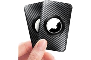 Mucuty Compatible with Apple AirTags Wallet Holder, 2 Pack for AirTags Wallet Holder,Stay Hidden Thinnest Carbon Fiber Wallets Card for Purse, Backpack Wallets, Handbag, Clutch - Black