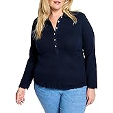 NIC+Zoe Womens Lace Knit Collared Top