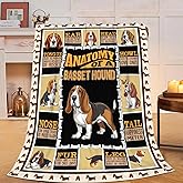 Basset Hound Blanket Basset Hound Dog Throw Blanket Gifts for Women Girls Warm Soft Cozy Plush Fluffy Stuff Fleece Flannel Gifts Blankets for Kids Adults 50"X40"