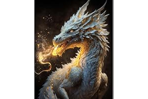 SYBDXJ 5D Diamond Art Painting Kits, Diamond Art Kits for Adults Kids, Full Drill Diamond Rhinestone Arts Craft Picture Embroidery Painting by Numbers for Home Wall Decor, 11.8 x 15.75 inch - Dragon G