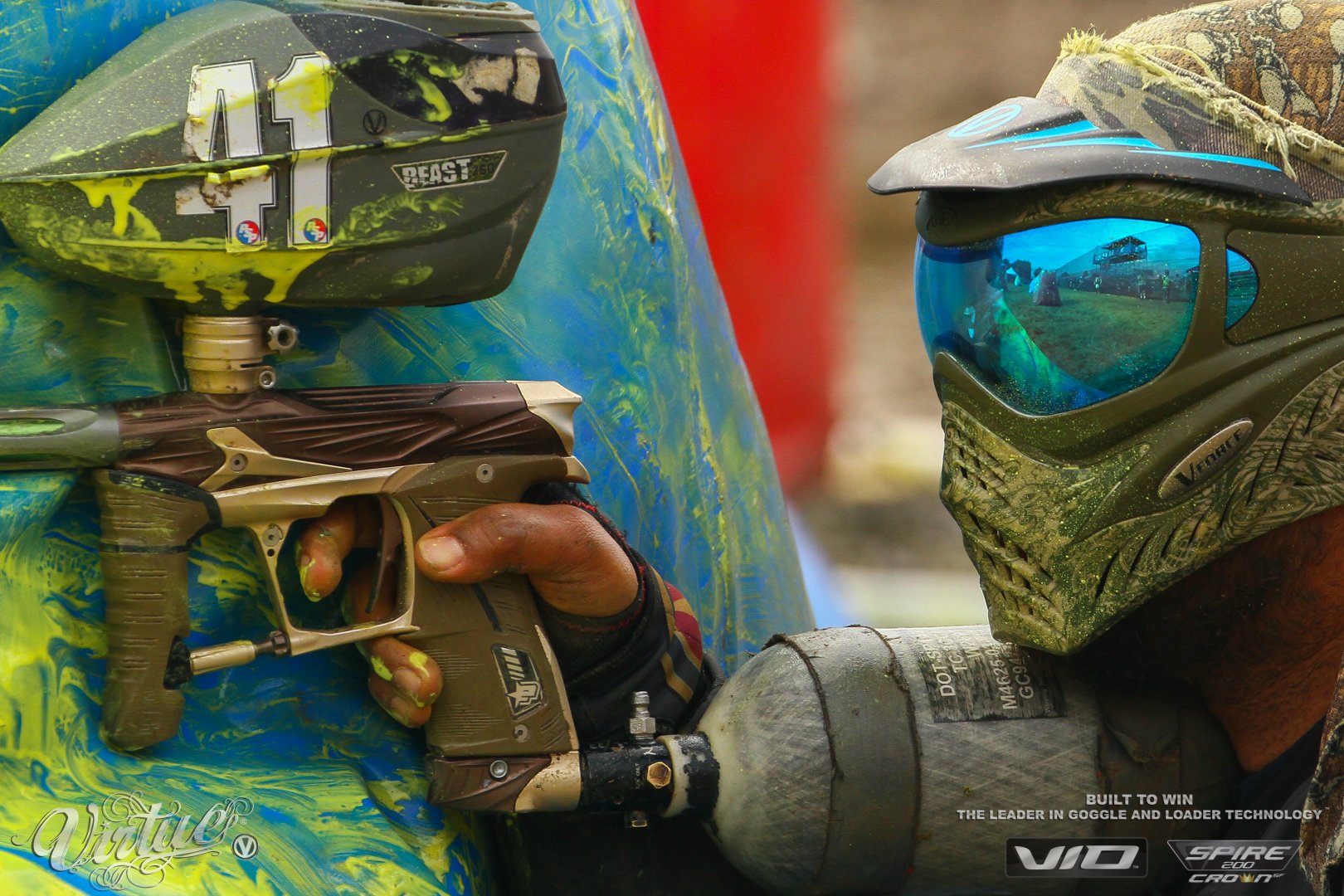 HOT Virtue Paintball Mask Visor With Stealth Fan For Vforce Force Grill