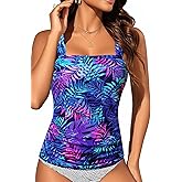 Yonique Tankini Tops for Women Swimwear Top Only Tummy Control Swim Top Modest Tank Top Bathing Suits No Bottom