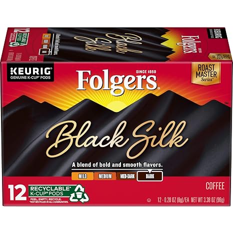 Folgers gourmet selections keurig brewed Black silk Dark roast k-cups - 12 pk (025500200446)