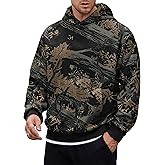 Herberton Men's Camo Hoodie Forest Print Midweight Soft Casual Hooded Pullover with Pocket (S-XXL)