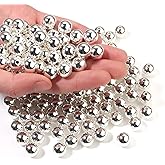 Chuyau 150pcs Silver 12mm Pearl Beads with Hole Round Pearls for Crafting Loose Pearl Beads for Jewelry Making Fake Pearls Bead for Bracelets Necklaces Earrings Key Chains Accessories DIY