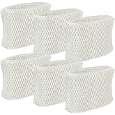 WF2 Humidifier Filter Replacement for Vicks Sunbeam Honeywell, 6 Pack | Replacement for Vicks Kaz Starry Night Cool Mist V3500N V3700 V3100 V3900 Sunbeam 1118 1119 Honeywell HCM-300T HCM-350 WA-8D