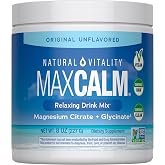 Natural Vitality MaxCalm Magnesium Powder | High Absorbable Ionic Glycinate and Citrate Formula | Unflavored Supplement | 8oz