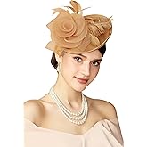 BABEYOND Fascinators Hats for Women - Tea Party Kentucky Fascinator Derby Pillbox Hat Mesh Feathers Headband with Hair Clip