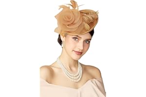 BABEYOND Fascinators Hats for Women - Tea Party Kentucky Fascinator Derby Pillbox Hat Mesh Feathers Headband with Hair Clip