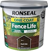 Ronseal One Coat Fence Life Dark Oak 5L Wood Stain Protection view 5