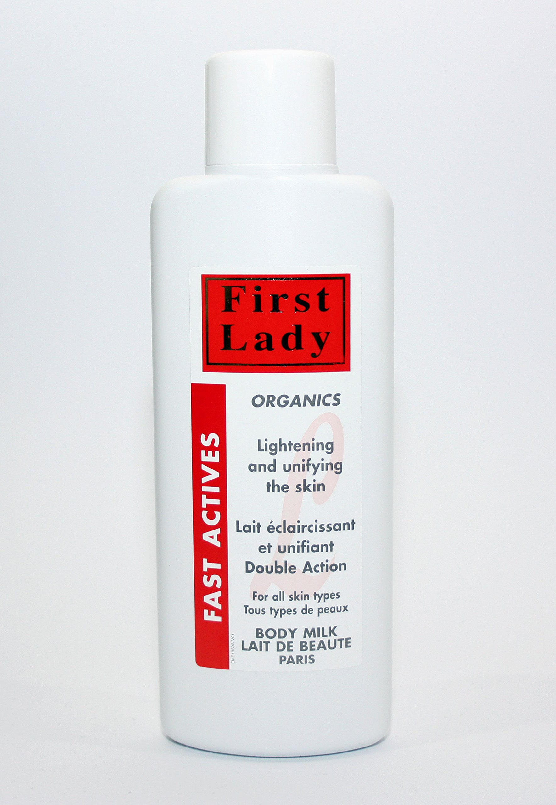 First Lady Fast Actives Brightening Body Lotion (Red) 750ml – Lactic Acid Moisturising Lotion for Uneven Skin Tone & Dull Skin – Large Hydrating Body Cream