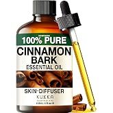 Kukka 100% Pure Cinnamon Bark Essential Oil for Skin, Diffuser, 4 Fl Oz | Cinnamon Bark Oil for Hair, Aromatherapy, Massage - GC/MS Tested, Undiluted, Glass Dropper Bottle